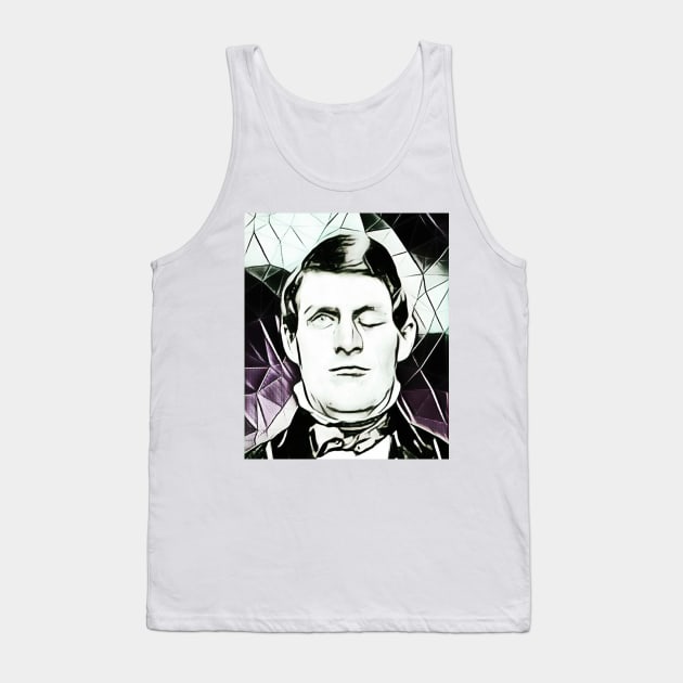 Phineas Gage Black And White Portrait | Phineas Gage Artwork 3 Tank Top by JustLit